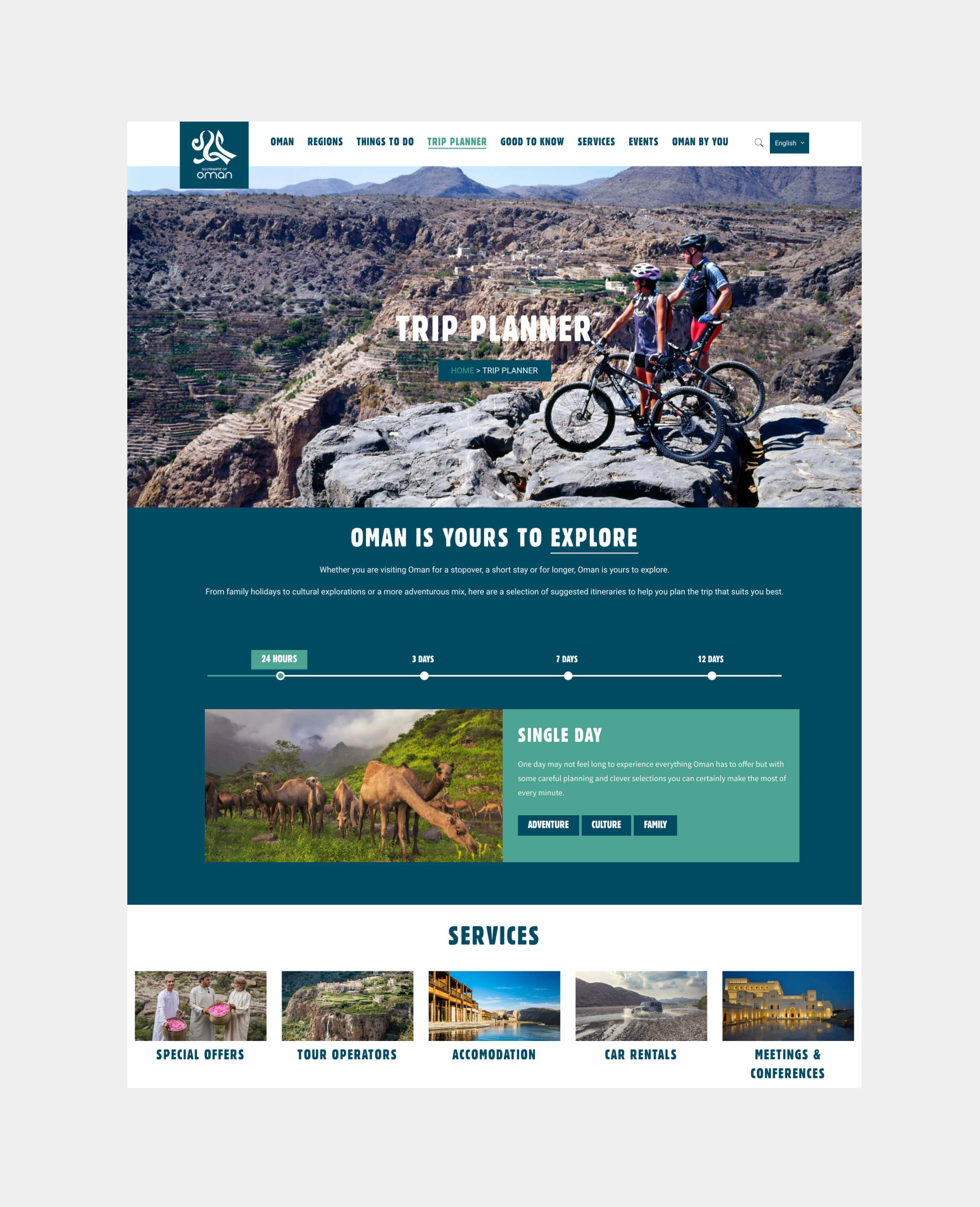 Website design and development for tourism brand